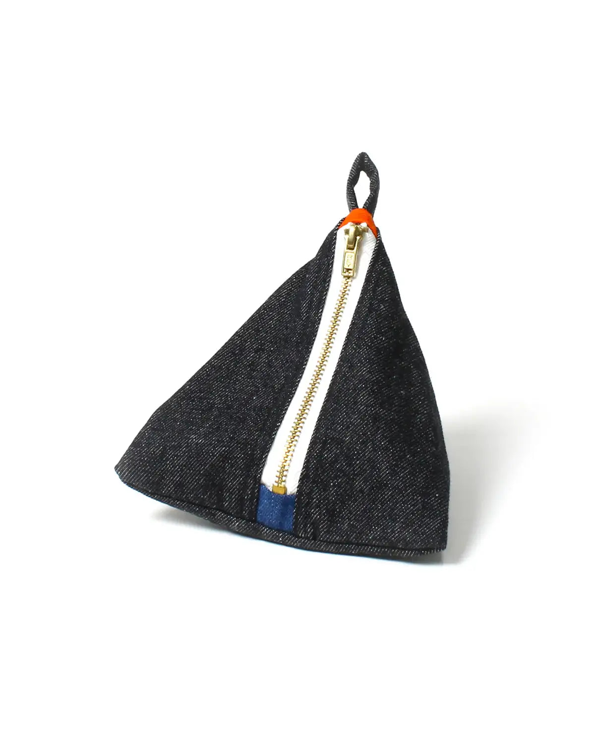 Black Denim Pyramid Pouch