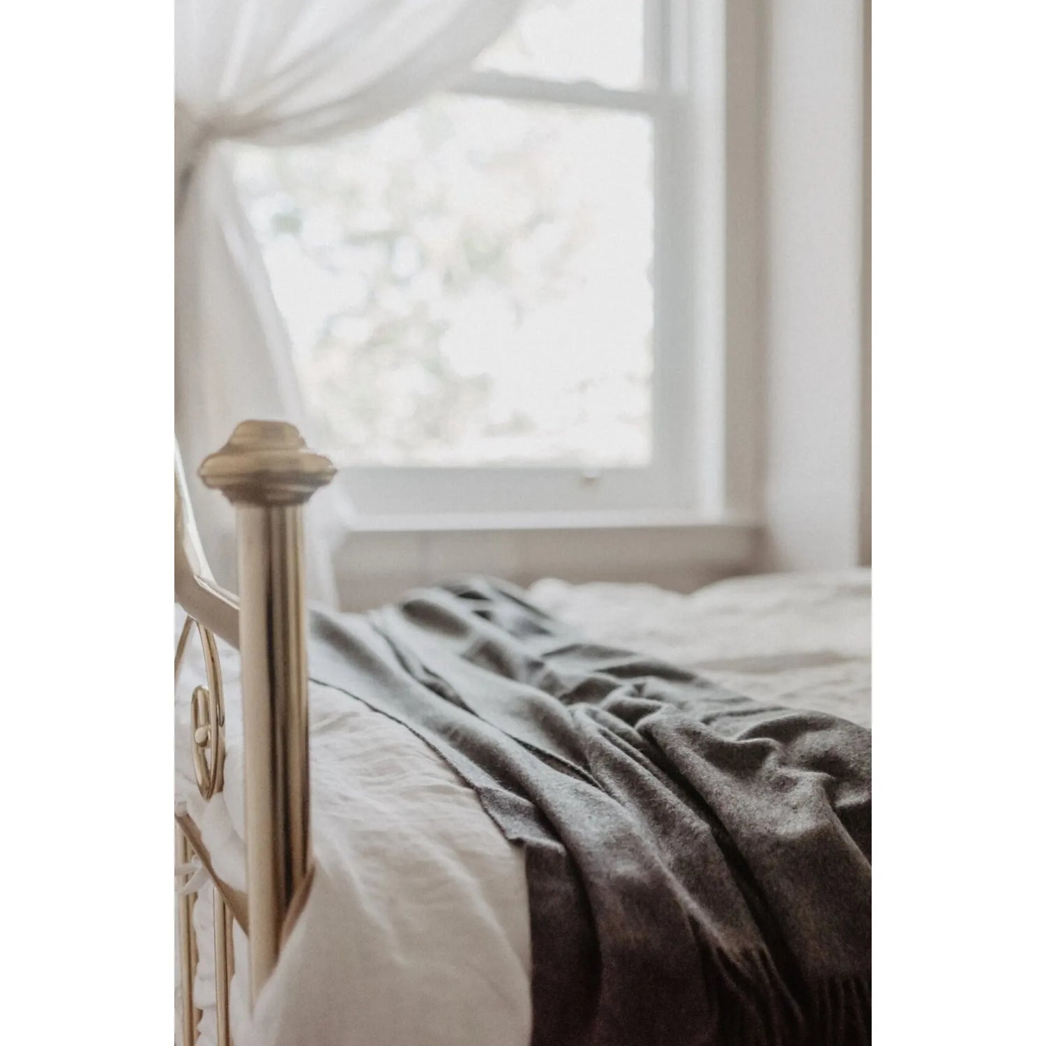 Lambswool Blanket | Charcoal Melange