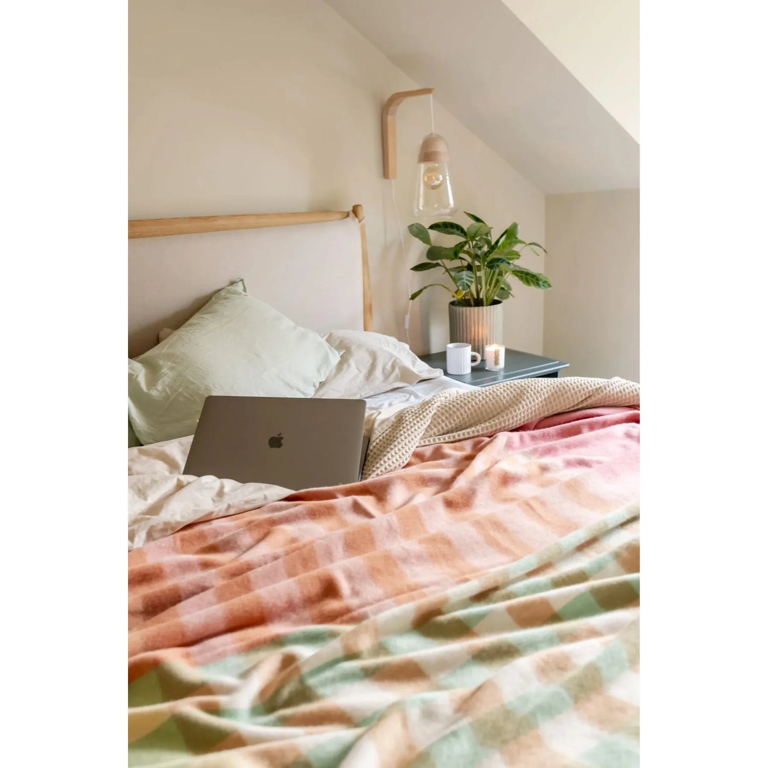 Lambswool Blanket | Pink Gingham Check