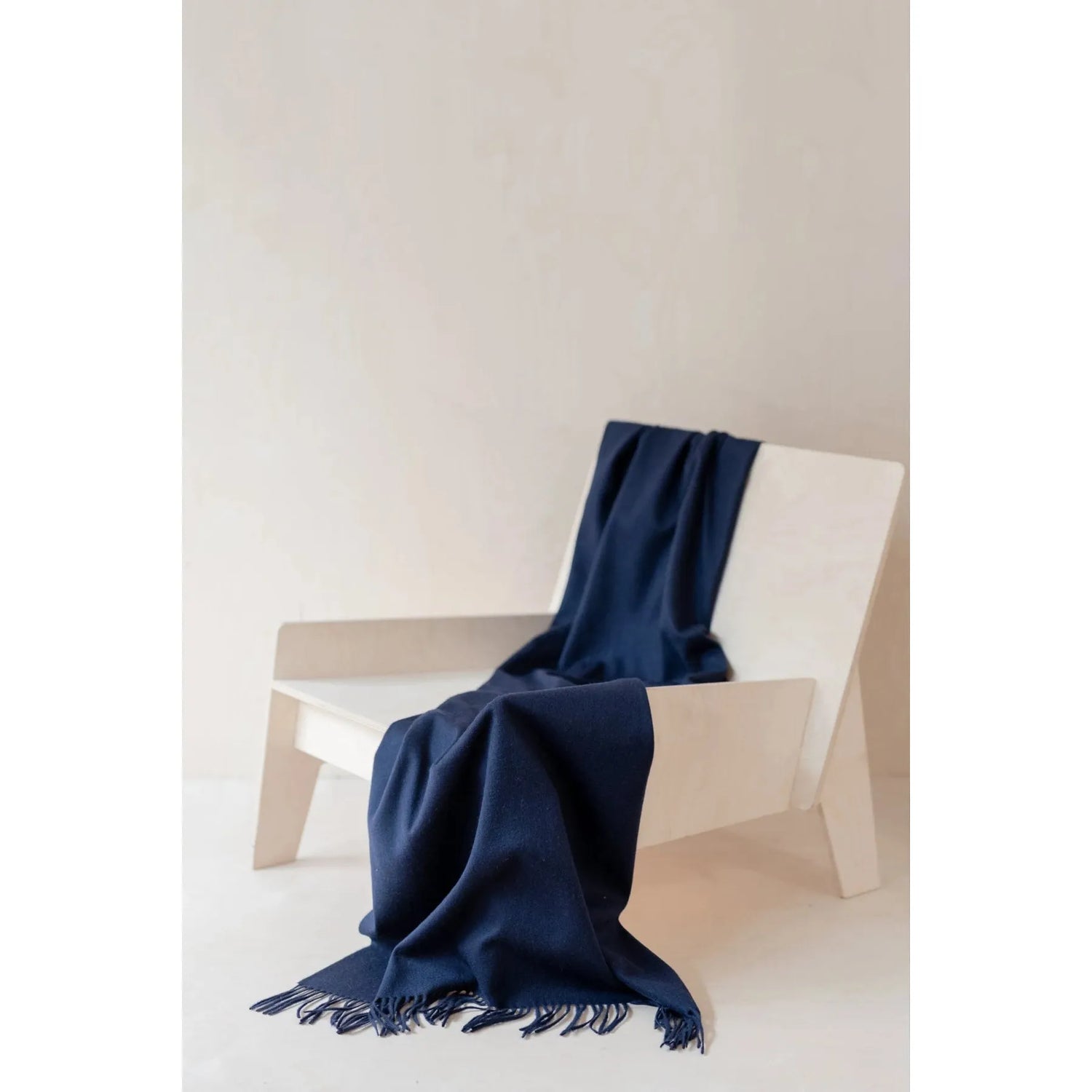 Small Lambswool Blanket | Navy