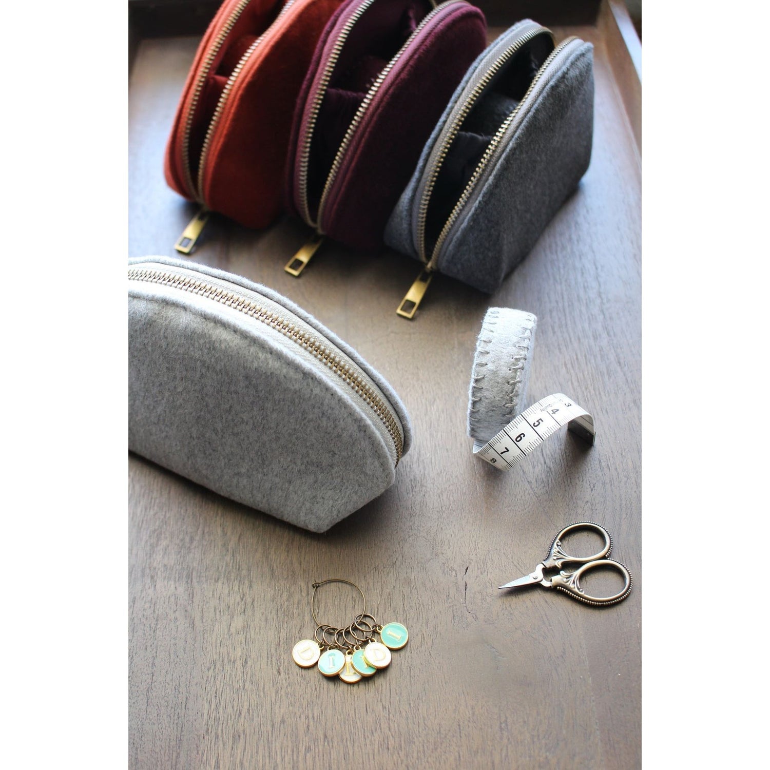 Woolen Zippered Notions Pouch